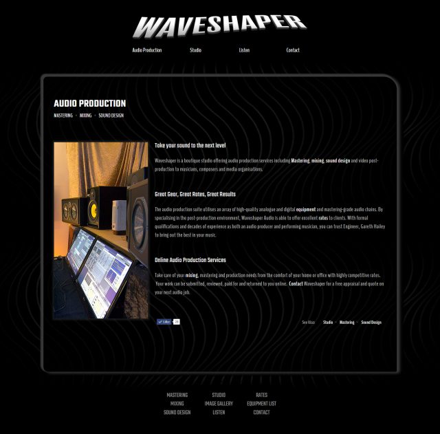 Website Design & Build - Waveshaper Audio